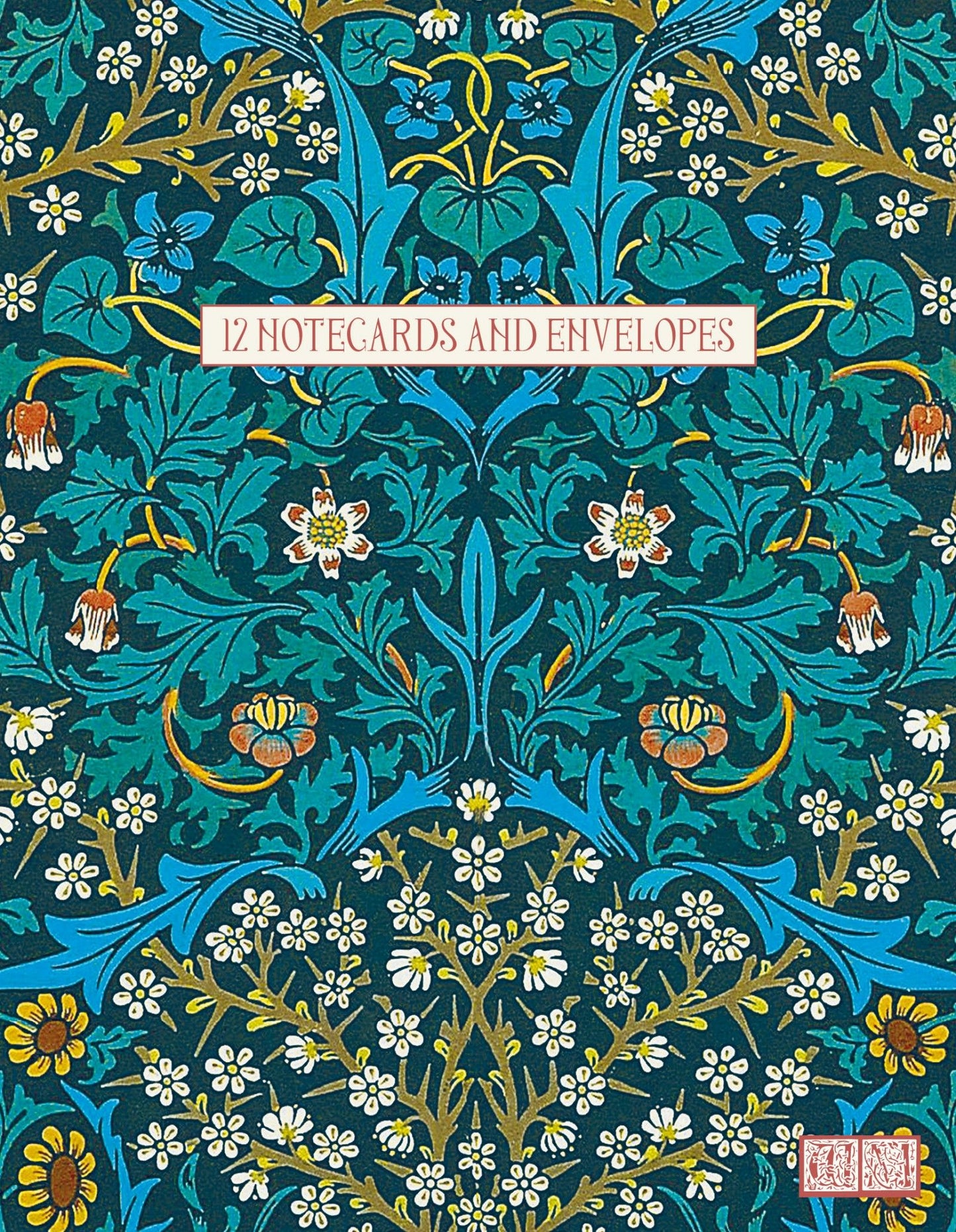 Gifted Stationery Notecard Wallet Blue William Morris Blackthorn 12 Notecards