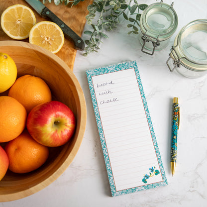 Gifted Stationery Magnetic Shopping List Pad William Morris Blackthorn Blue