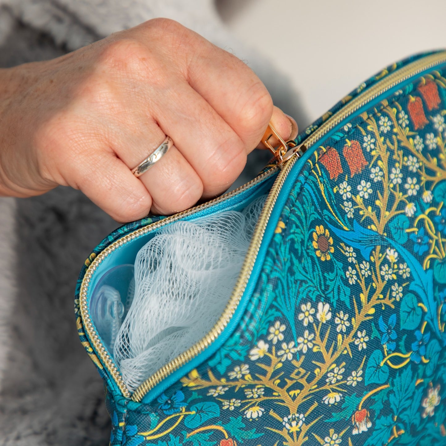 Gifted Stationery Cosmetic Bag William Morris Blackthorn Travel Toiletry Bag