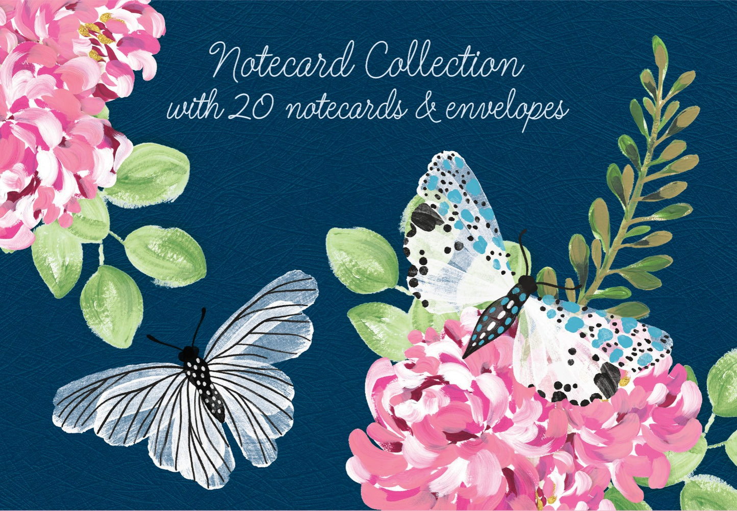 Gifted Stationery Notecard Collection Flutter Design 20 Notecards & Envelopes