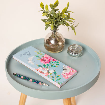 Gifted Stationery Magnetic Shopping List Pad Flutter Design In Blue