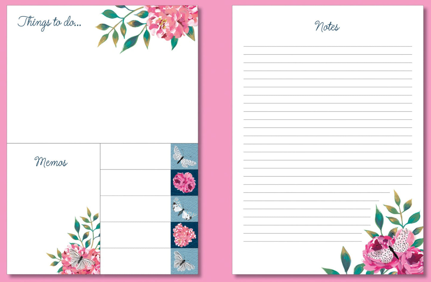 Gifted Stationery Sticky Notes Folder Flutter Design To-Do List Organiser