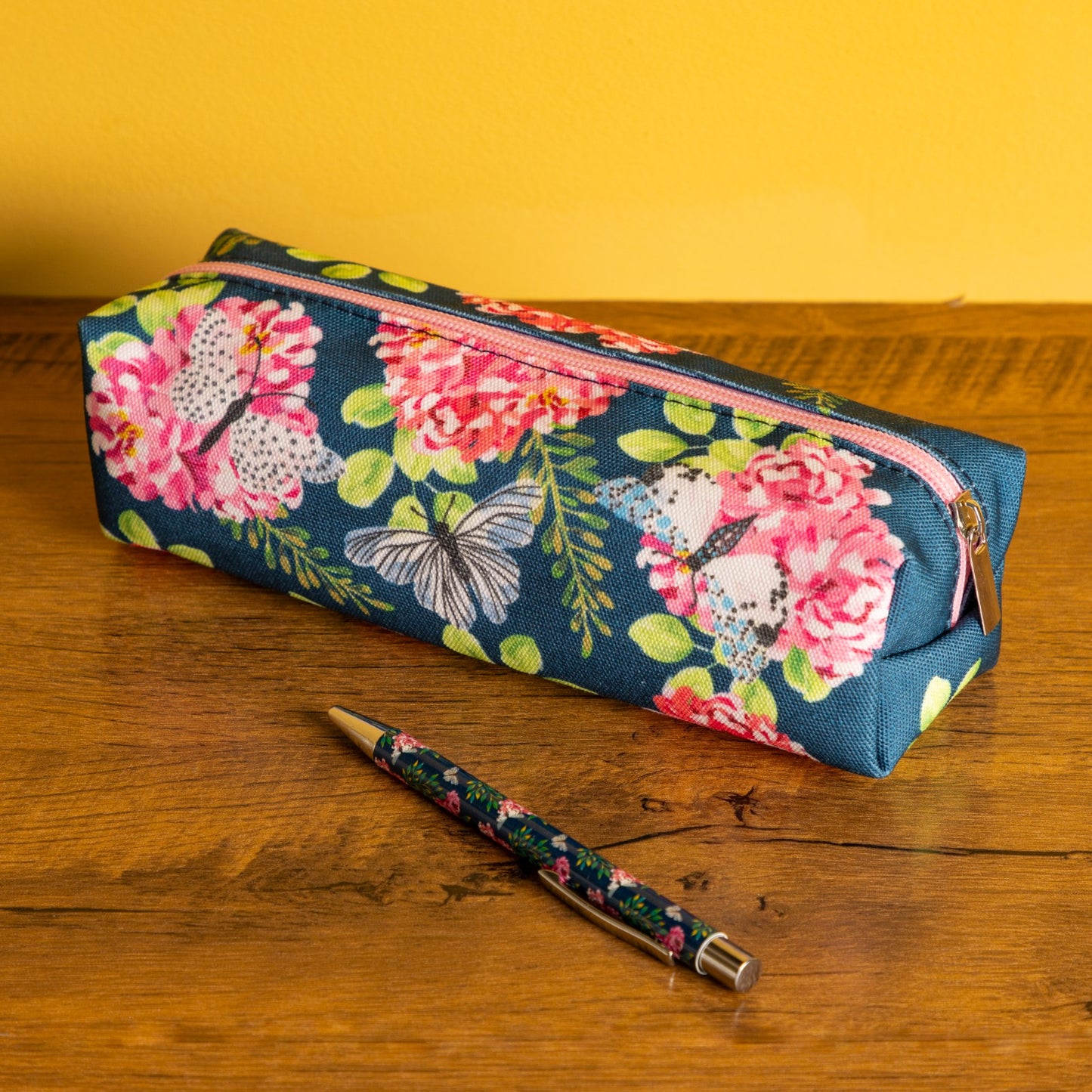Gifted Stationery Pencil Case Flutter Design Zipped Fabric Pouch