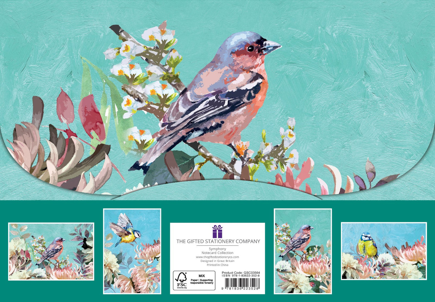 Gifted Stationery Notecard Collection Symphony Design 20 Notecards & Envelopes