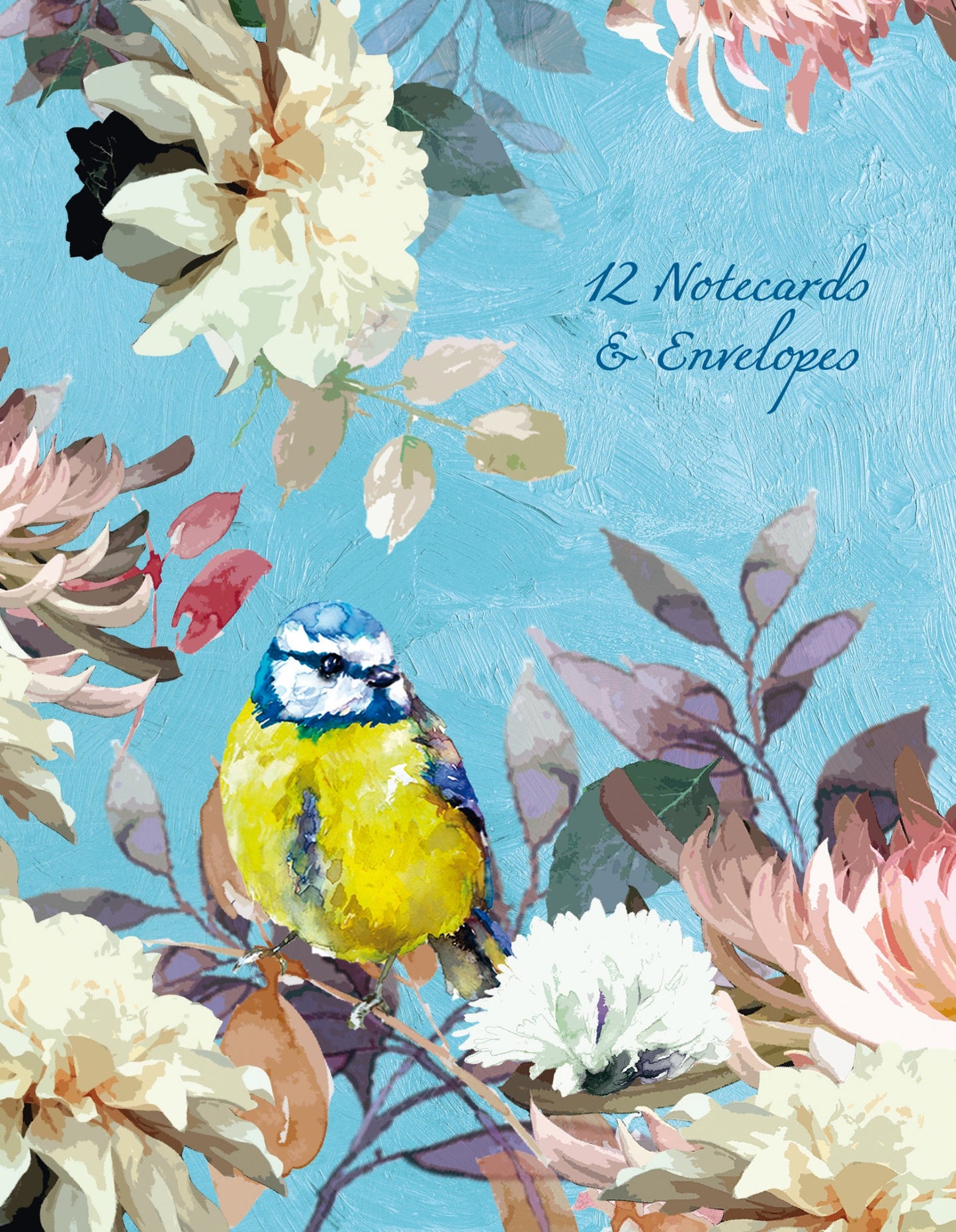 Gifted Stationery Notecard Wallet Blue Symphony Design 12 Notecards & Envelopes