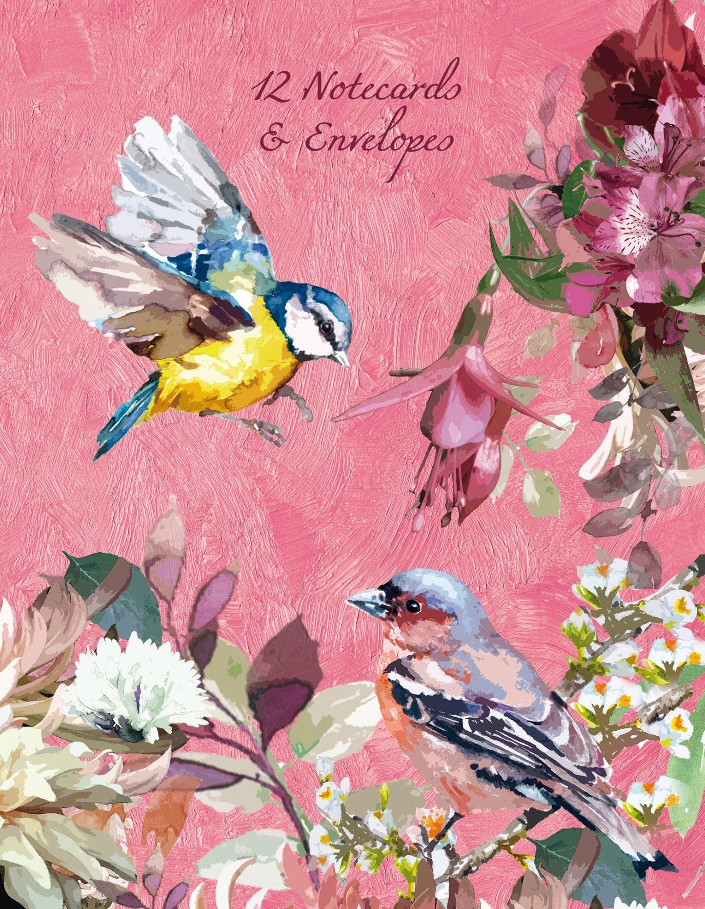 Gifted Stationery Notecard Wallet Pink Symphony Design 12 Notecards & Envelopes