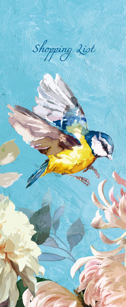 Gifted Stationery Magnetic Shopping List Pad Symphony Blue Tit Design