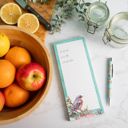 Gifted Stationery Magnetic Shopping List Pad Symphony Chaffinch Design