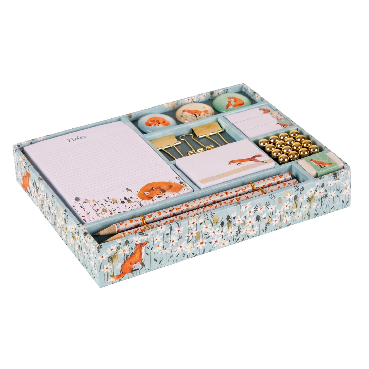 Gifted Stationery Gift Set Foxy Tales Design Pencils, Pads & Desk Accessories