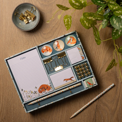 Gifted Stationery Gift Set Foxy Tales Design Pencils, Pads & Desk Accessories