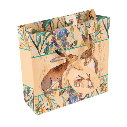 Gifted Stationery Medium Gift Bag Kissing Hares Design Gift Wrapping Bags
