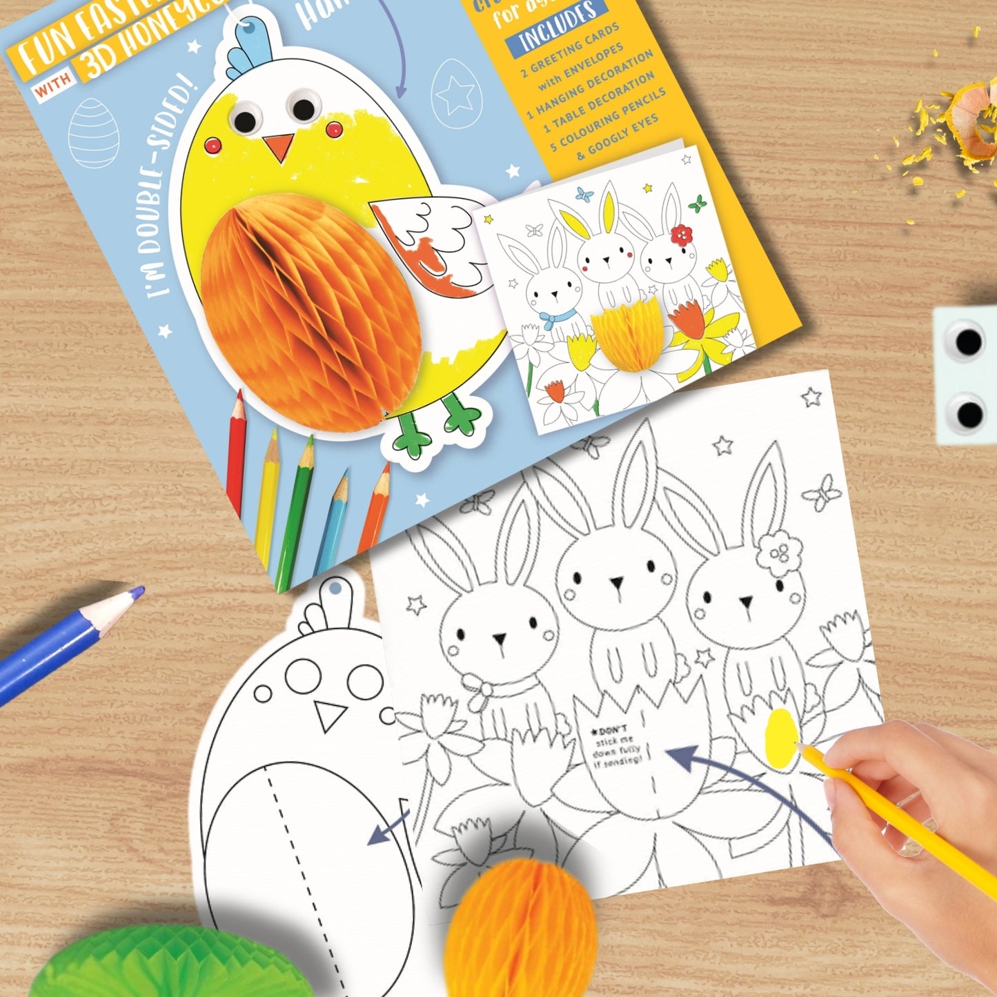 Fun Easter Chick Get Set Make Activity Pack Colouring In Set