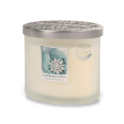 Heart & Home Twin Wick Soy Candle 'Snowflake Sparkle' Snowdrops & Cashmere Scent