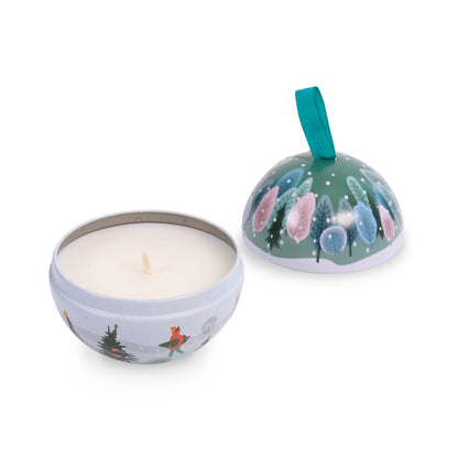 Heart & Home Tin Bauble Candle Gift 'Christmas Tree' Pine & Cedarwood Scent