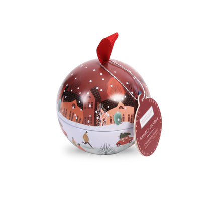 Heart & Home Tin Bauble Candle Gift 'Christmas Magic' Orange & Warm Spice Scent