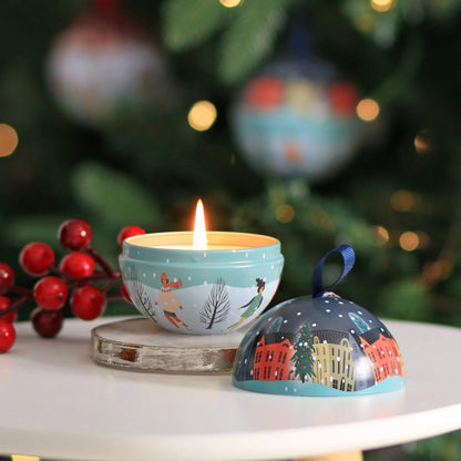 Heart & Home Tin Bauble Candle Gift 'Baubles & Berries' Winter Fruits Scent