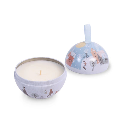 Heart & Home Tin Bauble Candle Gift 'Snowflake Sparkle' Snowdrop Cashmeres Scent