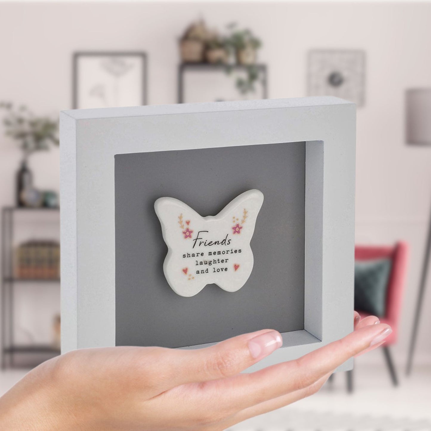 Heartfelt Art Friends Memories Laughter Love Fluttery Fun Wall Plaque Gift Idea