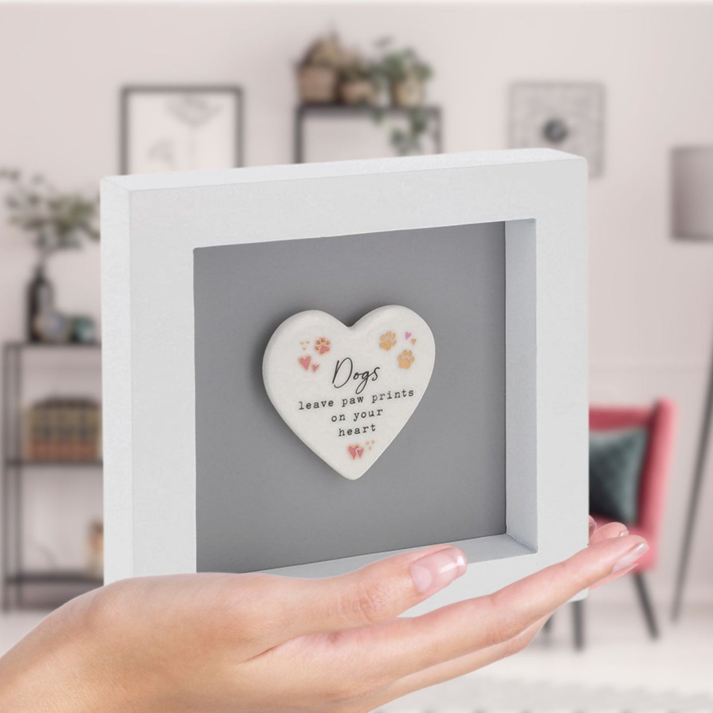 Heartfelt Art Dogs Leave Paw Prints On Your Heart Wall Plaque Gift Idea
