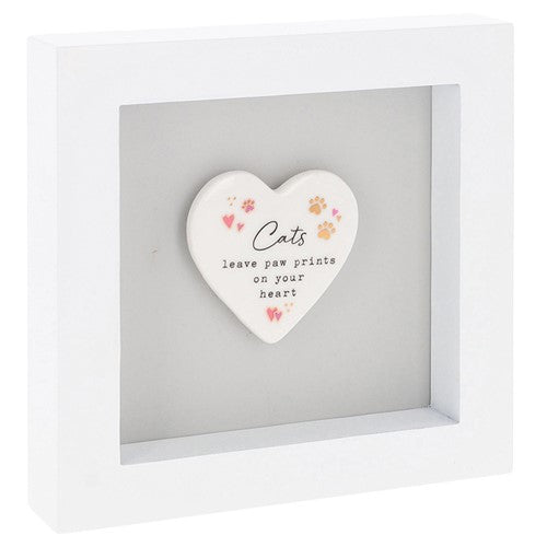 Heartfelt Art Cats Leave Paw Prints On Your Heart Wall Plaque Gift Idea