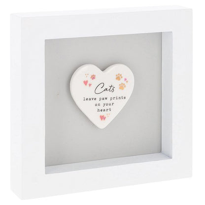 Heartfelt Art Cats Leave Paw Prints On Your Heart Wall Plaque Gift Idea