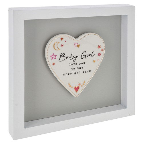 Heartfelt Art Baby Girl Love You To The Moon New Baby Wall Plaque Gift Idea