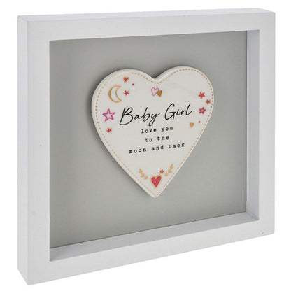 Heartfelt Art Baby Girl Love You To The Moon New Baby Wall Plaque Gift Idea