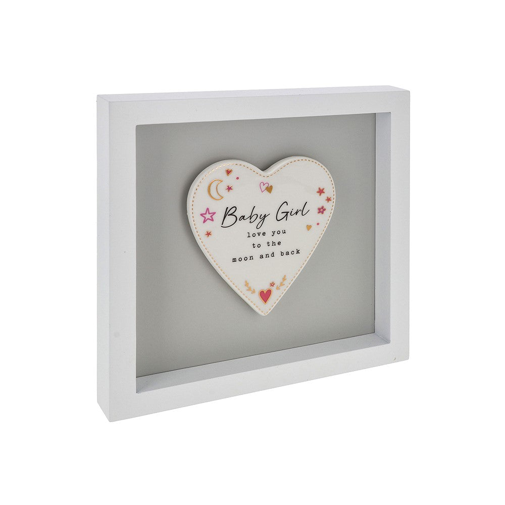 Heartfelt Art Baby Girl Love You To The Moon New Baby Wall Plaque Gift Idea