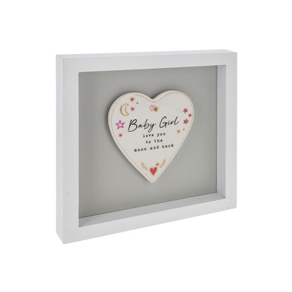 Heartfelt Art Baby Girl Love You To The Moon New Baby Wall Plaque Gift Idea