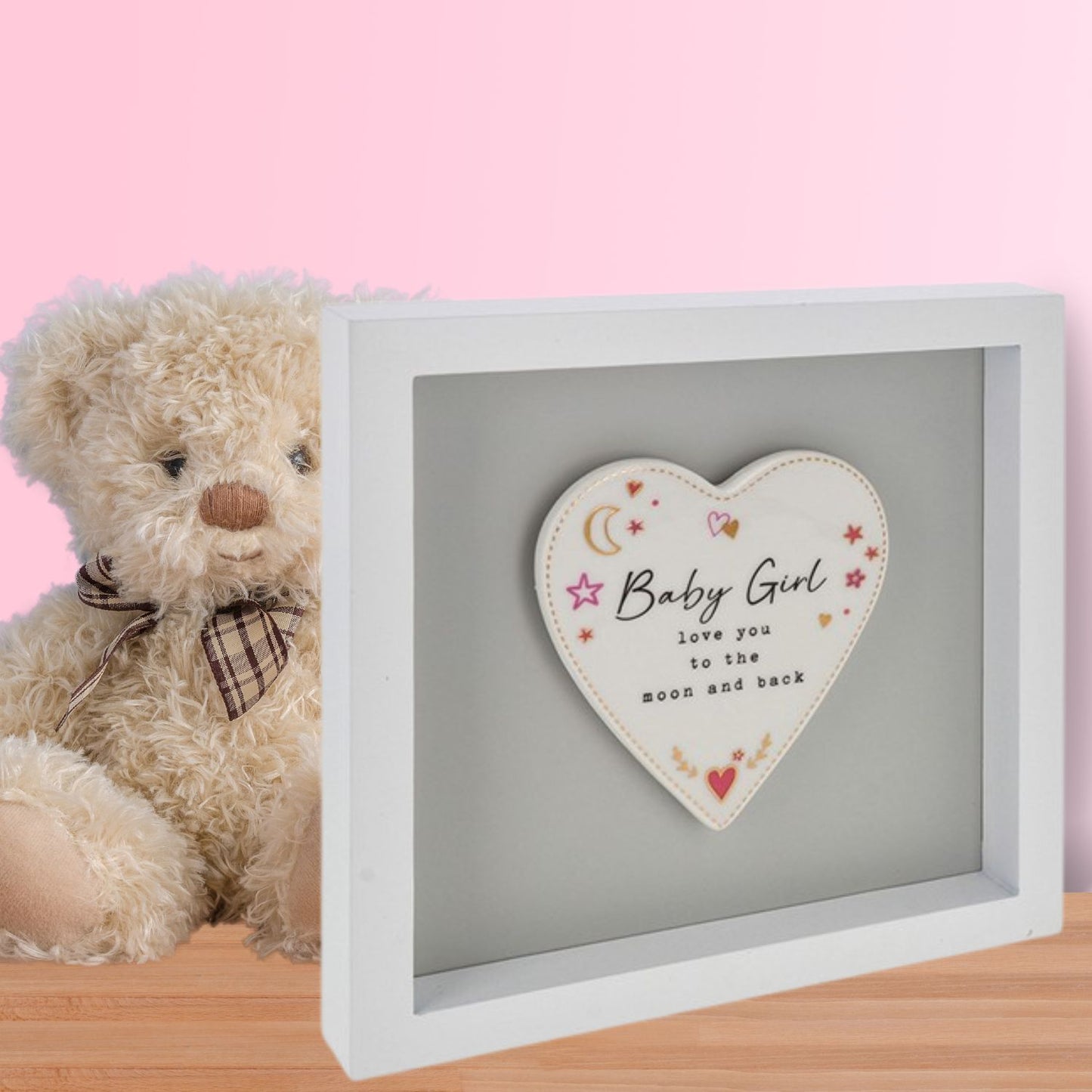 Heartfelt Art Baby Girl Love You To The Moon New Baby Wall Plaque Gift Idea