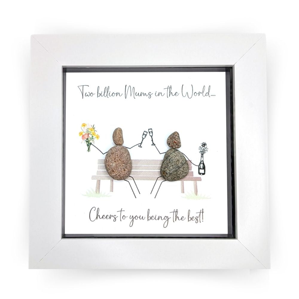 La De Da! Best Mum In The World Mini Pebble Art Framed Print Gift Idea