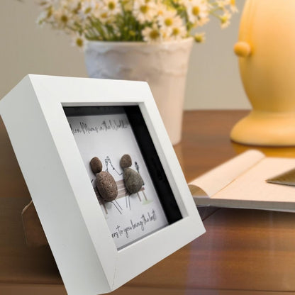 La De Da! Best Mum In The World Mini Pebble Art Framed Print Gift Idea