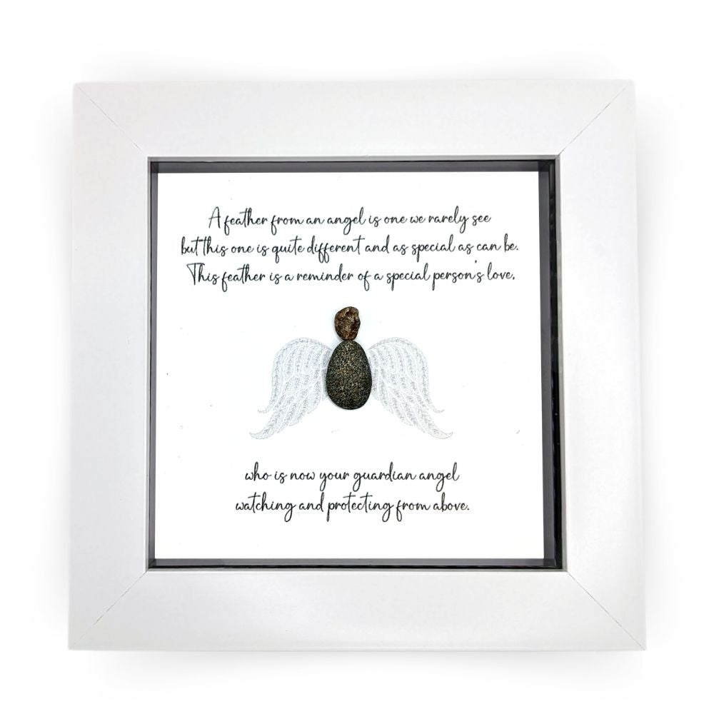 La De Da! A Feather From An Angel Mini Pebble Art Angel Framed Print Gift Idea