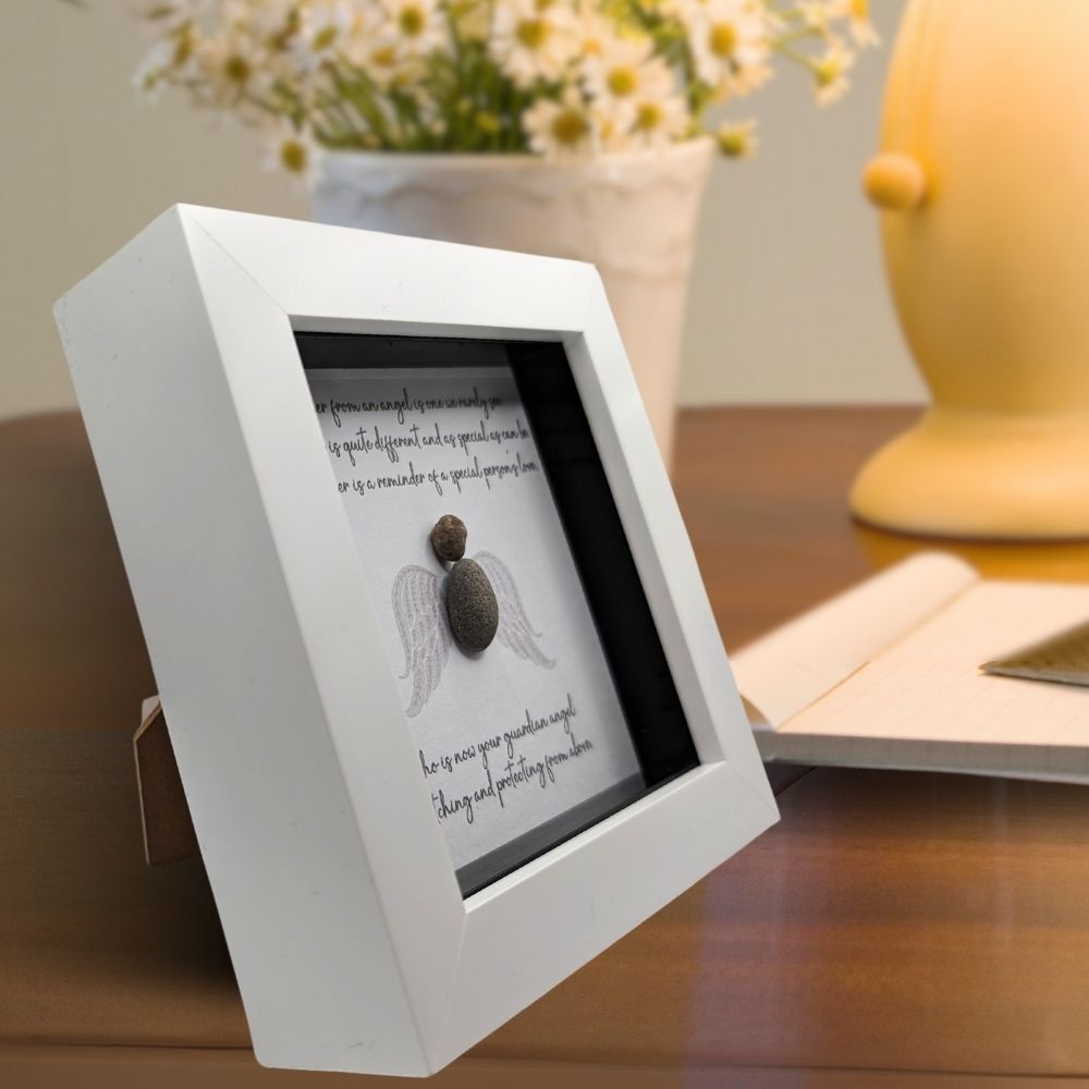 La De Da! A Feather From An Angel Mini Pebble Art Angel Framed Print Gift Idea