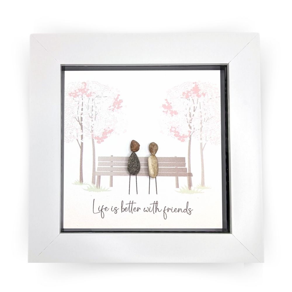 La De Da! Life Is Better With Friends Mini Pebble Art Framed Print Gift Idea