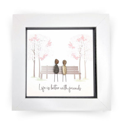 La De Da! Life Is Better With Friends Mini Pebble Art Framed Print Gift Idea