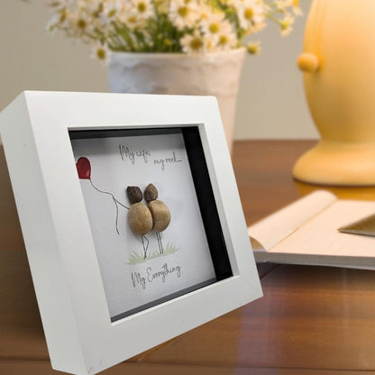 La De Da! My Wife, My Rock Mini Pebble Art Heart Balloon Framed Print Gift Idea