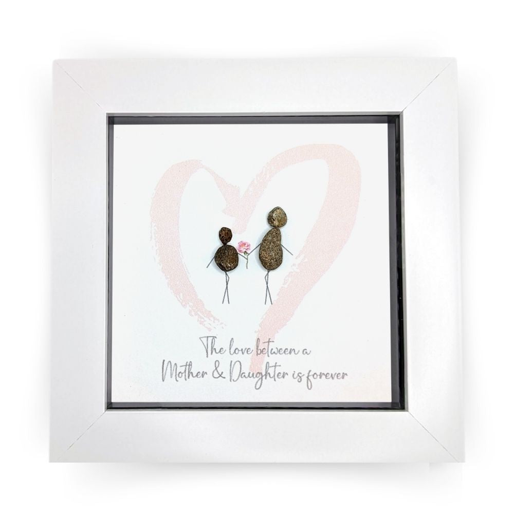 La De Da! Love Between Mother & Daughter Mini Pebble Art Framed Print Gift Idea