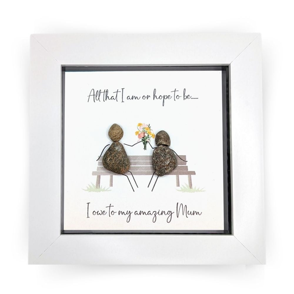 La De Da! My Amazing Mum Mini Pebble Art Flower Bouquet Framed Print Gift Idea