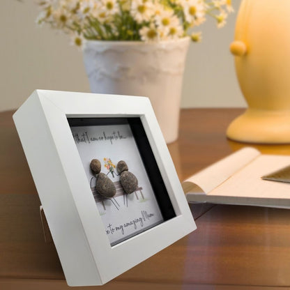 La De Da! My Amazing Mum Mini Pebble Art Flower Bouquet Framed Print Gift Idea
