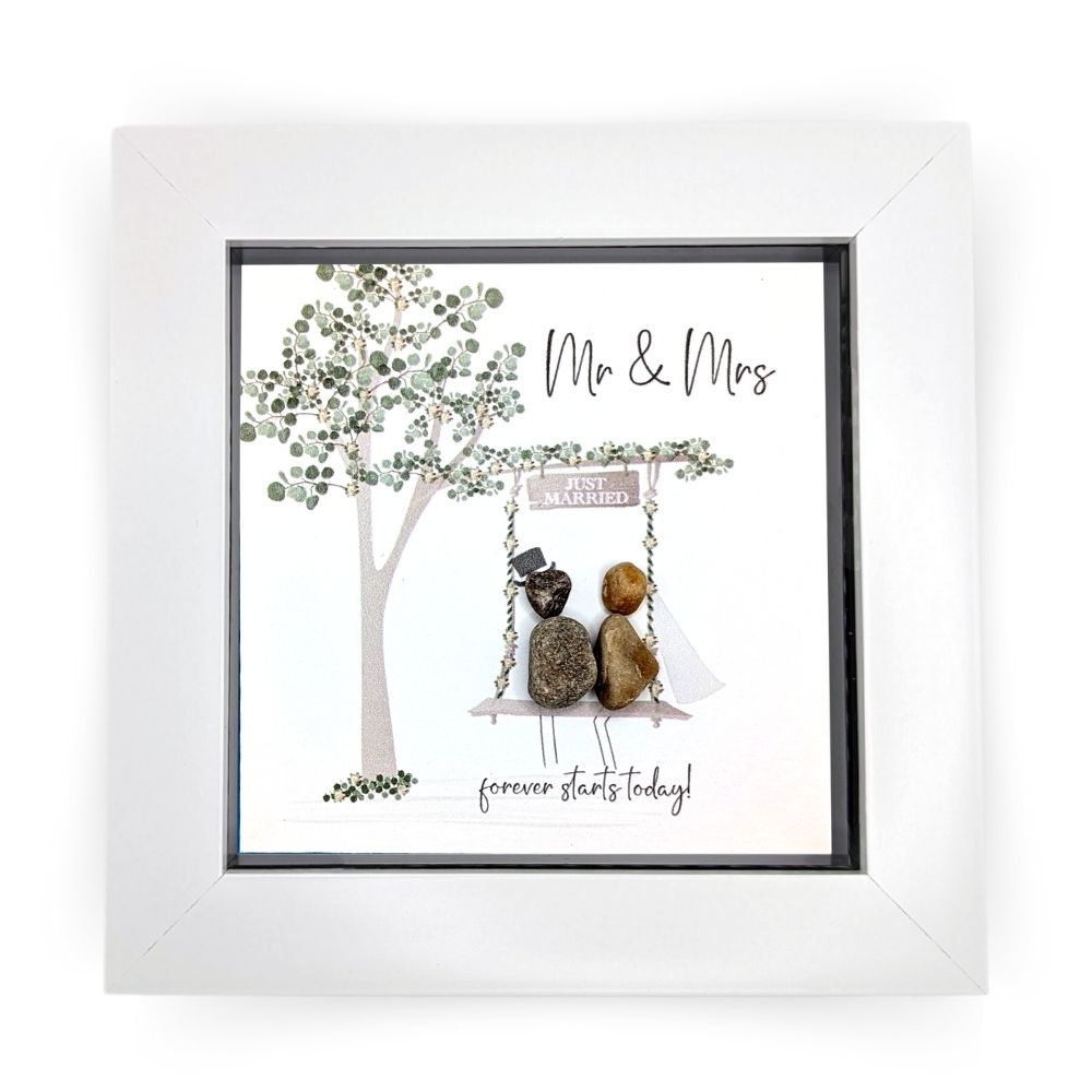 La De Da! Forever Starts Today Mini Pebble Art Wedding Framed Print Gift Idea
