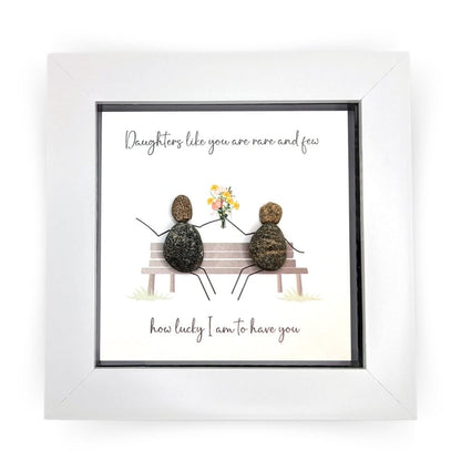 La De Da! Daughter Lucky To Have You Mini Pebble Art Framed Print Gift Idea