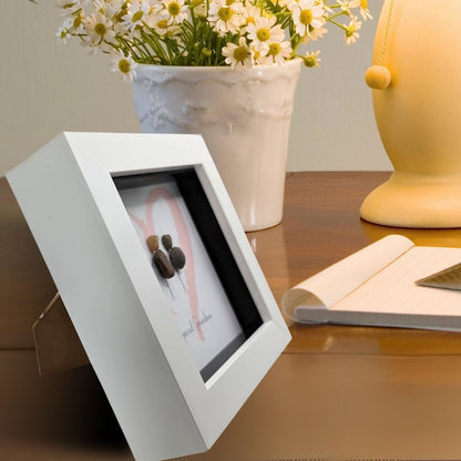 La De Da! Special Grandma Mini Pebble Art Pink Heart Framed Print Gift Idea