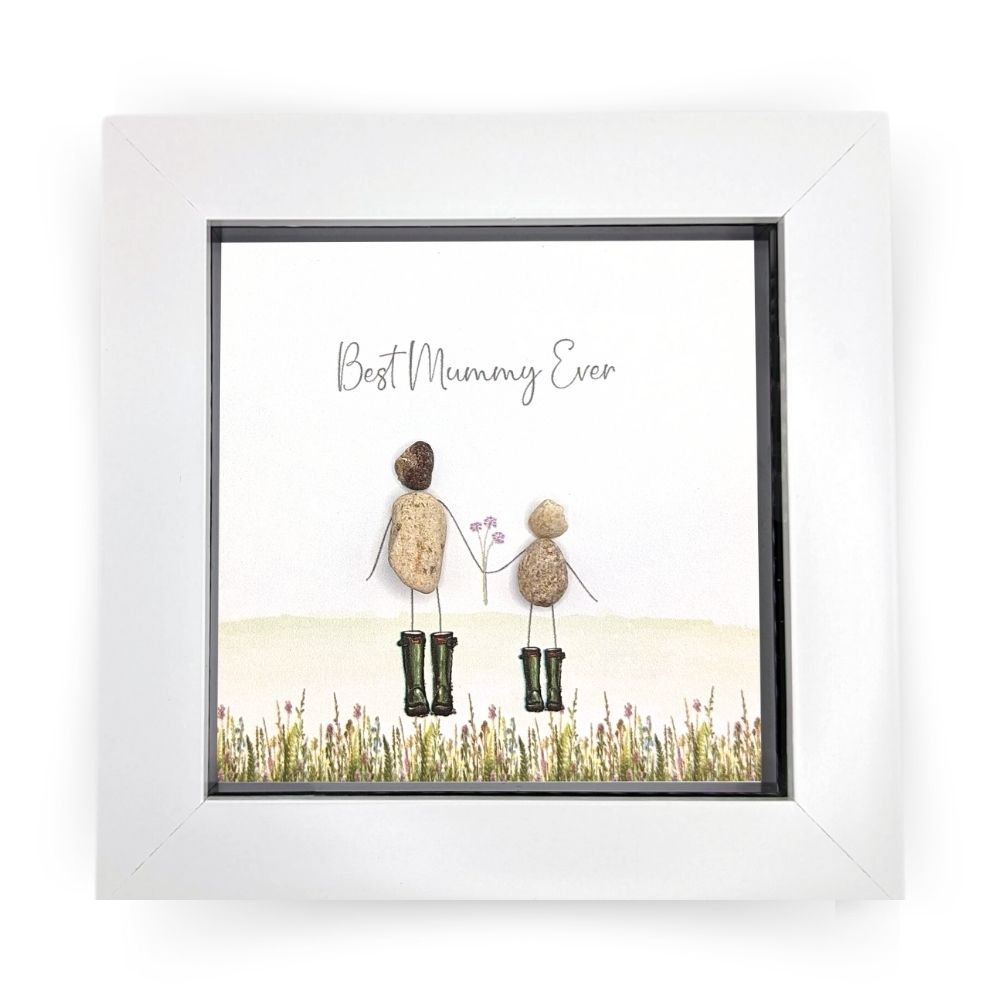 La De Da! Best Mummy Ever Mini Pebble Art In The Garden Framed Print Gift Idea