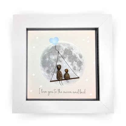 La De Da! To The Moon And Back Mini Pebble Art Framed Print Gift Idea