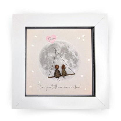 La De Da! Mum Moon & Back Mini Pebble Art Framed Print Gift Idea