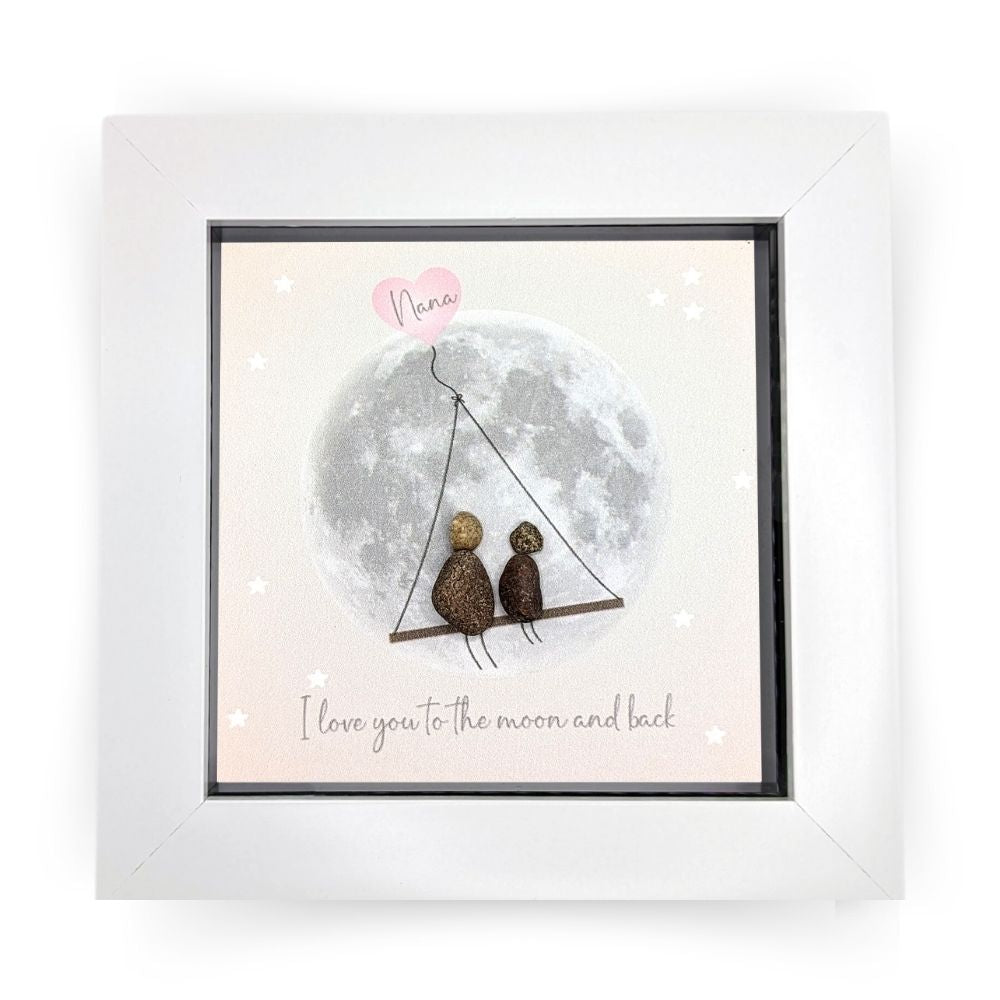 La De Da! Nana Moon & Back Mini Pebble Art Framed Print Gift Idea