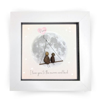 La De Da! Nana Moon & Back Mini Pebble Art Framed Print Gift Idea