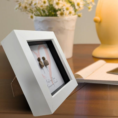 La De Da! Mum Forever My Friend Mini Pebble Art Pink Framed Print Gift Idea