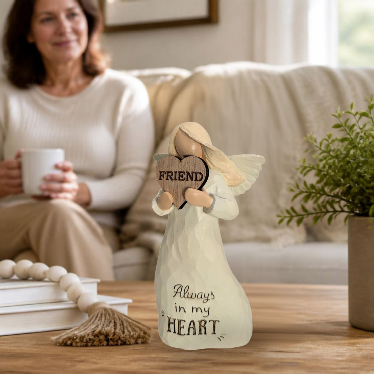 Friend Always In My Heart Guardian Angel Figurine Sentimental Keepsake Gift